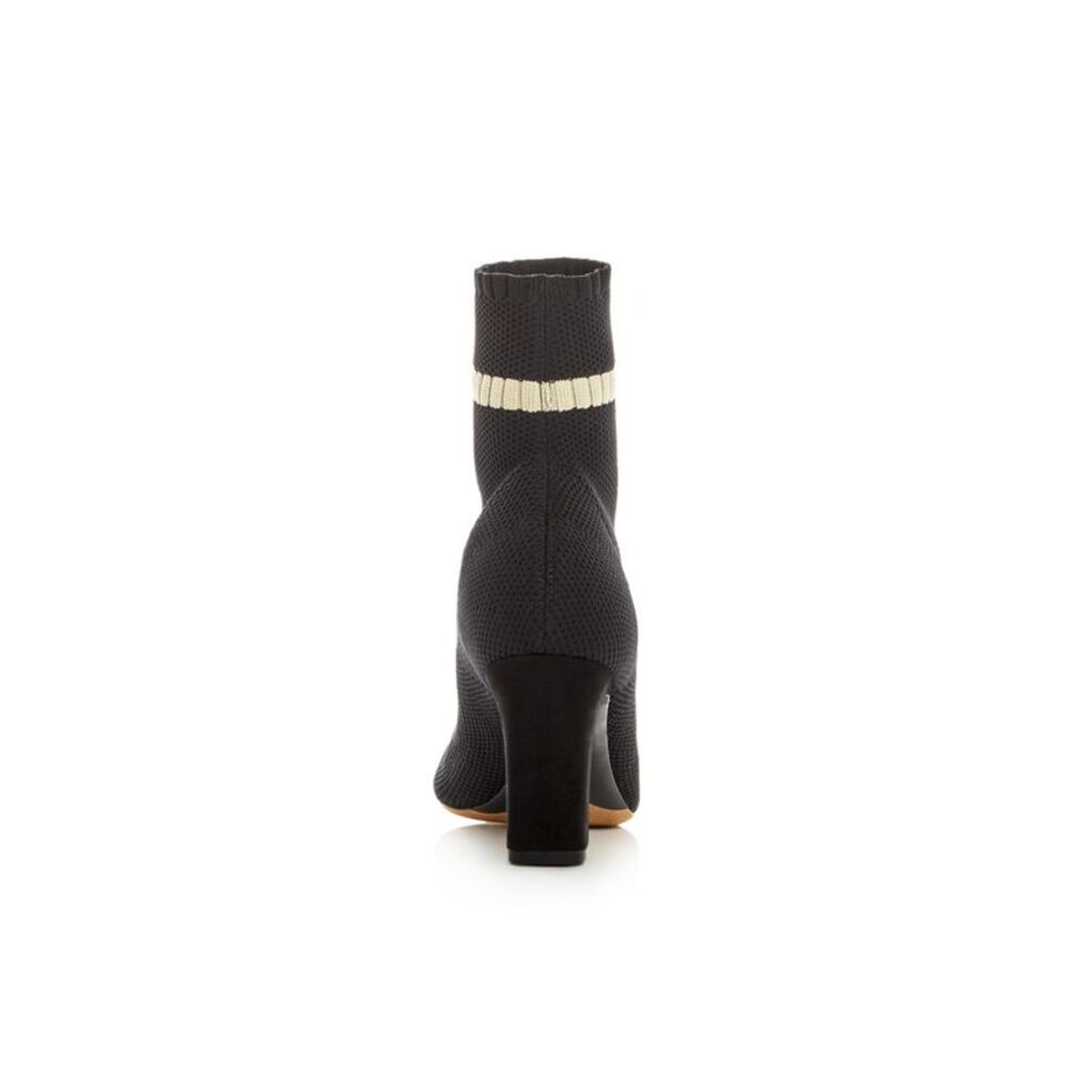 TABITHA SIMMONS Womens Black Sock Anna Almond Toe Block Heel Heeled Boots 37.5 B - Picture 3 of 4